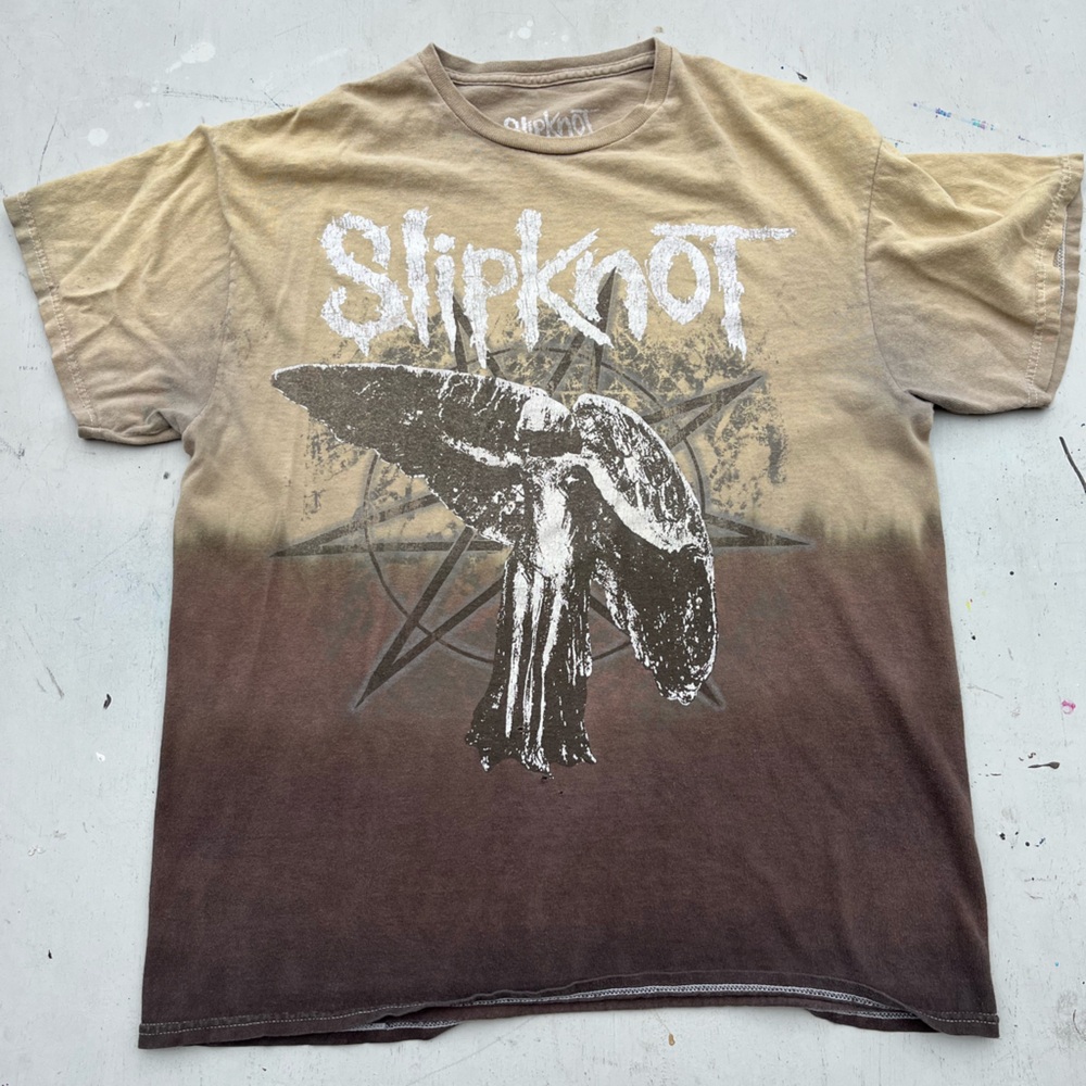 Men's Slipknot T-Shirt Multicolor Spell-Out M Y2K Screamo Nu Metal 90s Iowa Mask